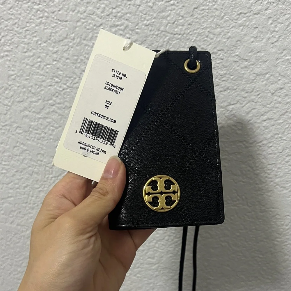 Tory Burch Black Wallet with Gold Logo